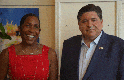 JB and Juliana high-fiving