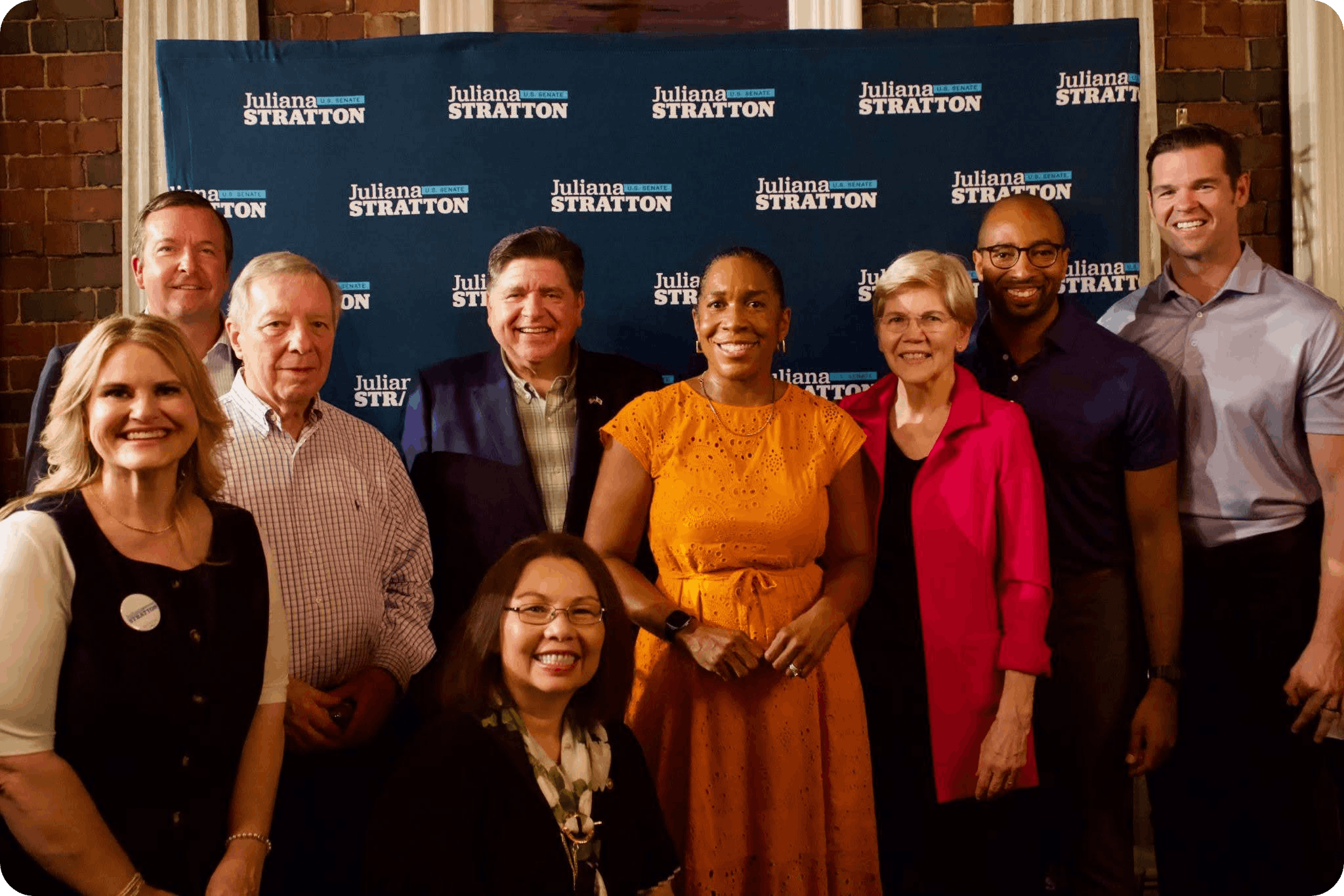 JB Pritzker, Tammy Duckworth, Juliana Stratton, and Elizabeth Warren
